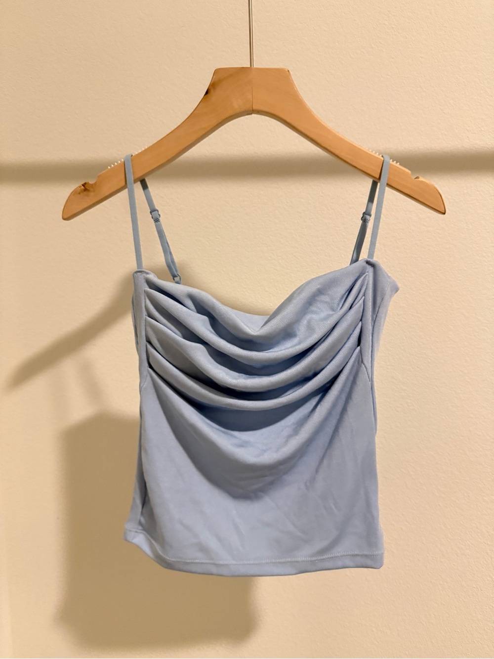 Pale Blue Draped Cowl Cami with build in Bra
